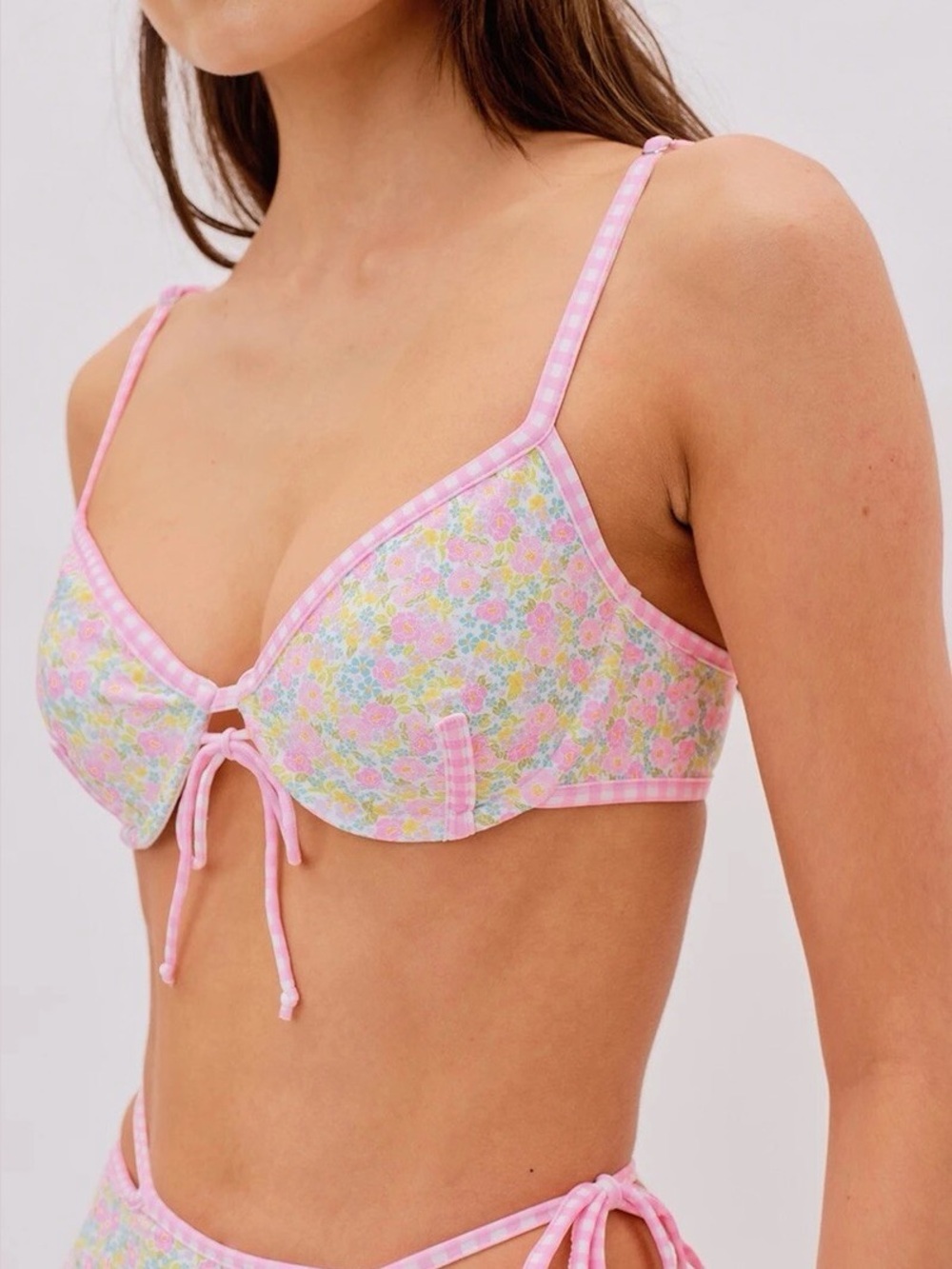 For Love & Lemons Hydrangea Blooms underwire swim top